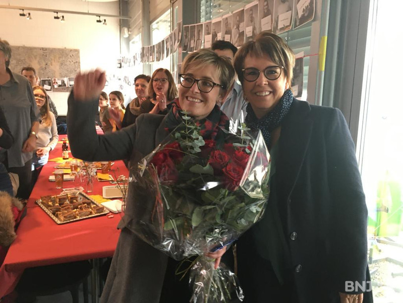 La candidate socialiste Rosalie Beuret Siess avec la ministre PS Nathalie Barthoulot.