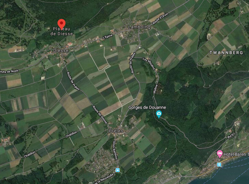 Les habitants de Plateau de Diesse devront peut-être se rendre aux urnes le dimanche 1er mars pour une nouvelle élection complémentaire. (photo: Google Maps)