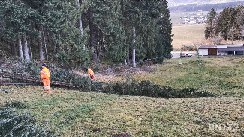 Deux pylônes sont fortement déformés.