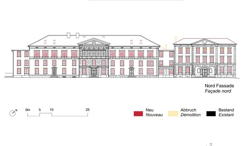 Le projet de rénovation de l'école Dufour selon les plans. (Photo: Ville de Bienne)