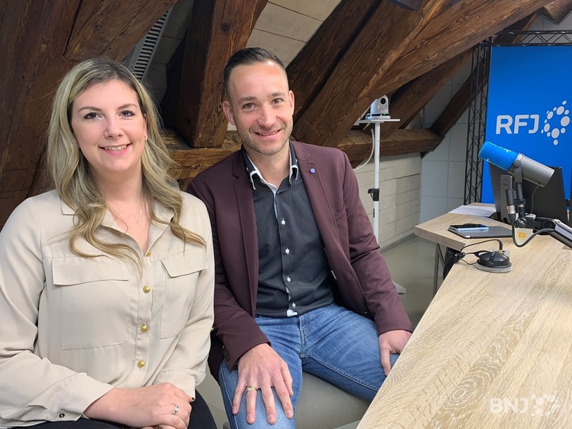 Florence Calasan et Grégory Franc, nouvelle responsable des finances et nouveau président du BC Boncourt, étaient invités de La Matinale.