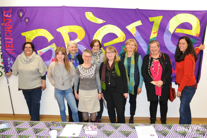 Le collectif neuchâtelois pour la grève féministe. 
