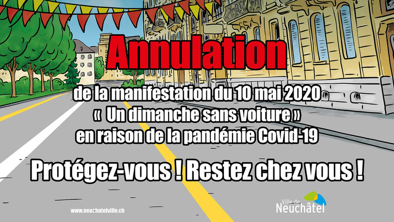 Le « dimanche sans voiture » aura lieu en deuxième partie d'année ou en 2021. (Photo : Ville de Neuchâtel).