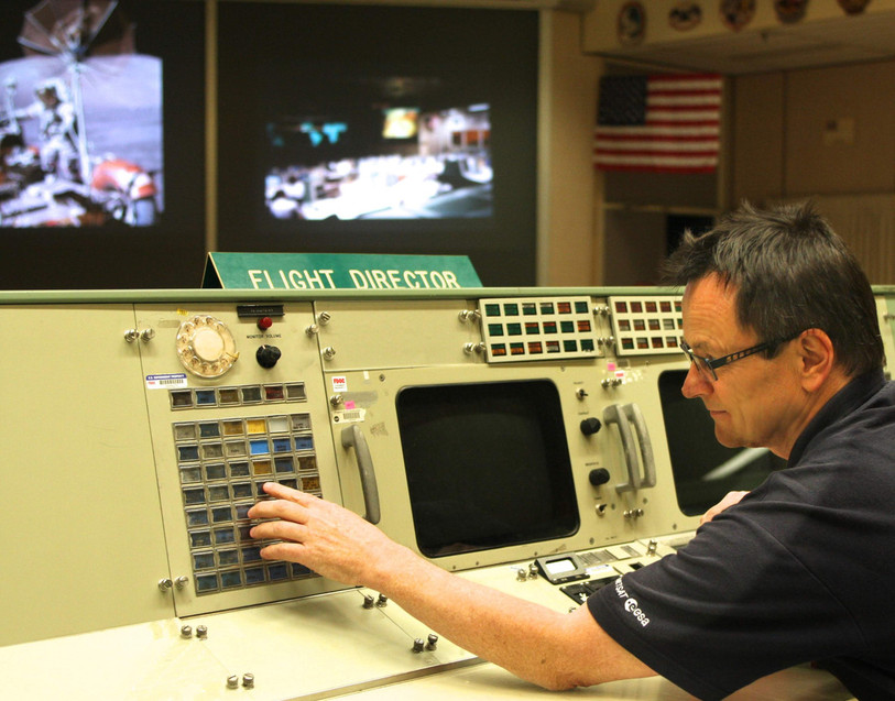 Roland Keller au centre de la NASA à Houston.