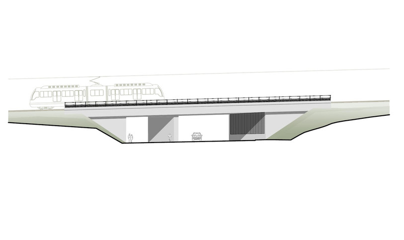 Le futur passage supérieur CFF de Malakoff. (Photo : canton de Neuchâtel).