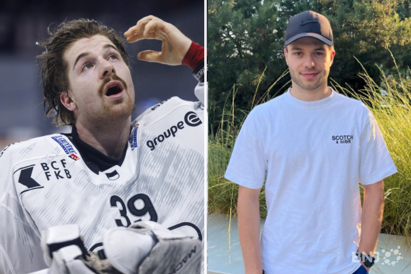 Bryan Rüegger (à gauche) a évolué en première division danoise cette saison alors que Lucas Rötheli (à droite) a défendu les couleurs d’Olten. (Photomontage : KEYSTONE/PATRICK B. KRAEMER et EHC Olten.)