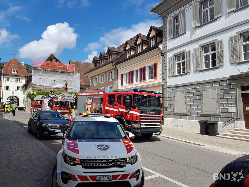 Les pompiers sont intervenus à la rue de la Préfecture, à Delémont.