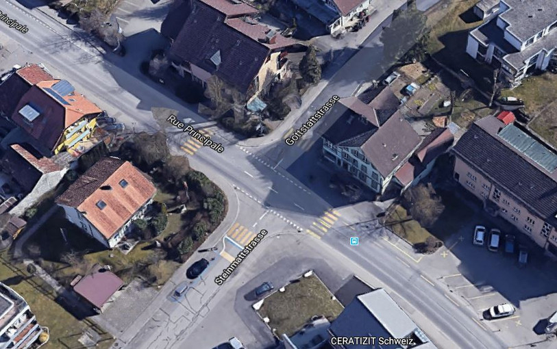 L'emplacement du futur rond-point. (Photo: Capture d'écran Google Maps)