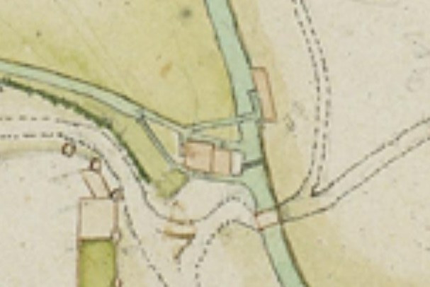 La présence du canal est répertoriée sur un plan du 18e siècle déjà. (Détail d'un plan détenu par les archives d'Etat du canton de Berne, cote : AA IV 475)