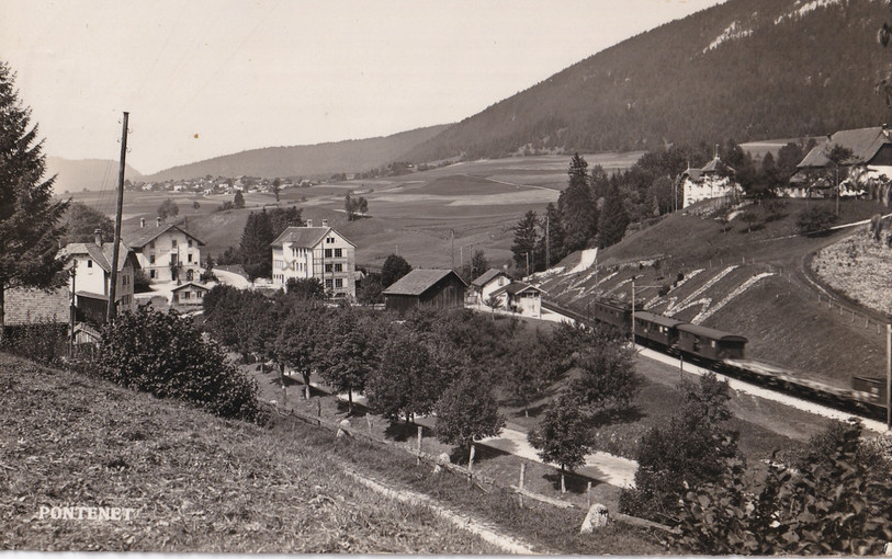 Vue du site industriel vers 1948. (Photo: détail d'une carte postale fournie par Christophe Gerber)