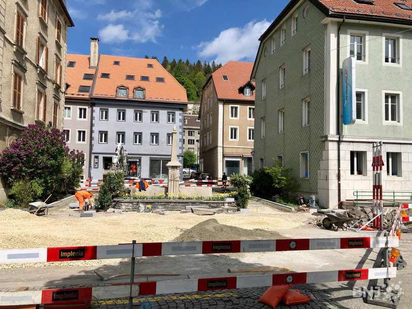 Le passage entre la Place du marché et le Jardin Klaus est en train d'être aménagé. 