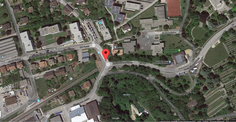 La circulation routière sur la rue Caselle à Neuchâtel sera perturbée jusqu'en 2021. (Photo : Google Maps).