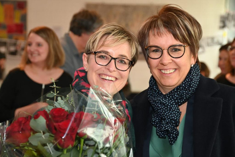 Rosalie Beuret Siess (à gauche) et Nathalie Barthoulot souhaitent garder leur fauteuil ministériel cet automne. (Photo: PSJ)
