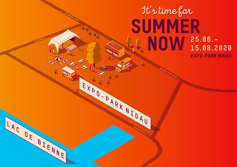 « Summer Now », festival pop-up gratuit, aura lieu du 25 juin au 15 août, au bord du lac de Bienne.