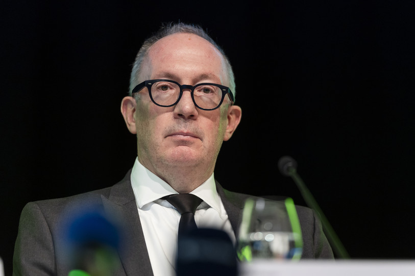 Le président de la commune de Crans-Montana, Nicolas Féraud. (Photo : Keystone / Cyril Zingaro)