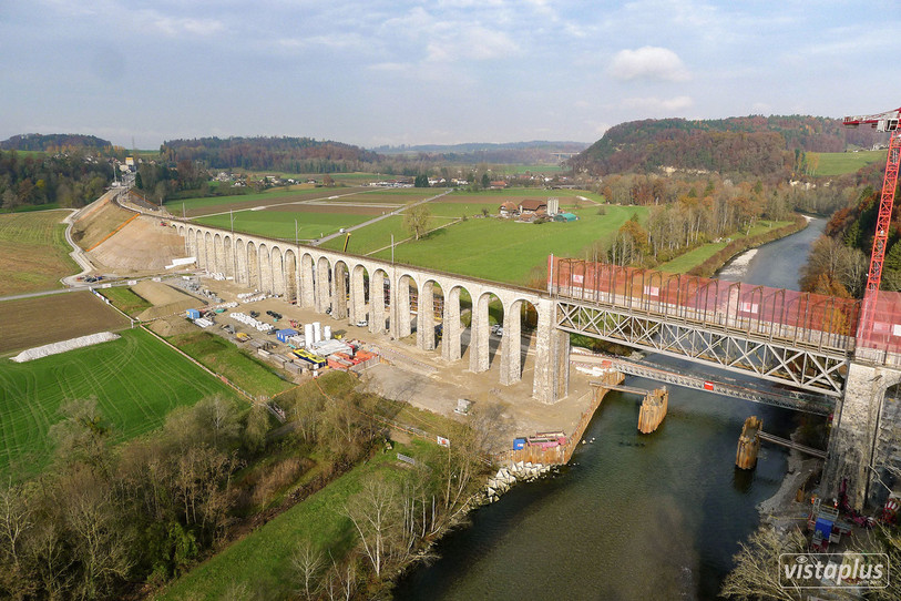 Le viaduc de la Sarine en décembre 2019. (Photo : BLS SA)