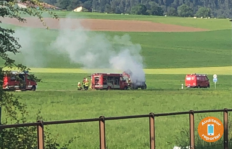 L'intervention a causé quelques ralentissements à l'entrée de Cortébert.