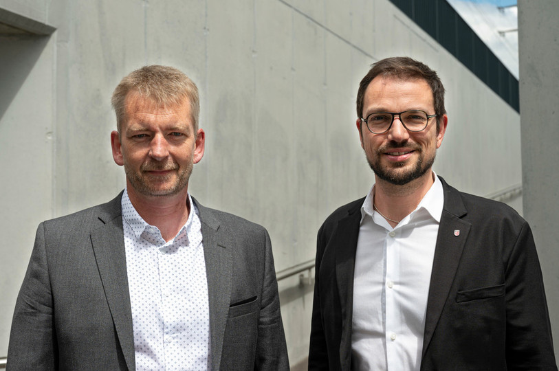 Stéphane Babey (à gauche) et Martial Courtet sont les deux candidats choisis par le comité directeur du PDC Jura pour l'élection au Gouvernement jurassien de cet automne.