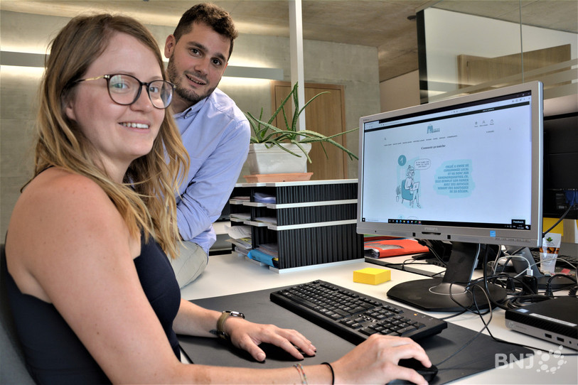 Manon Flückiger, responsable marketing et clientèle et Yannick Farrer, cofondateur de dansmonquartier.ch.