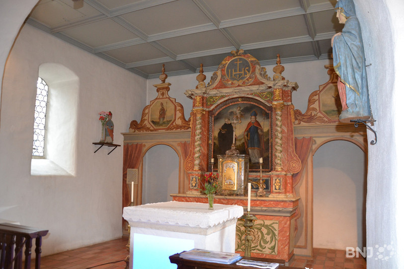 Vue de l’intérieur de la chapelle de Fregiécourt