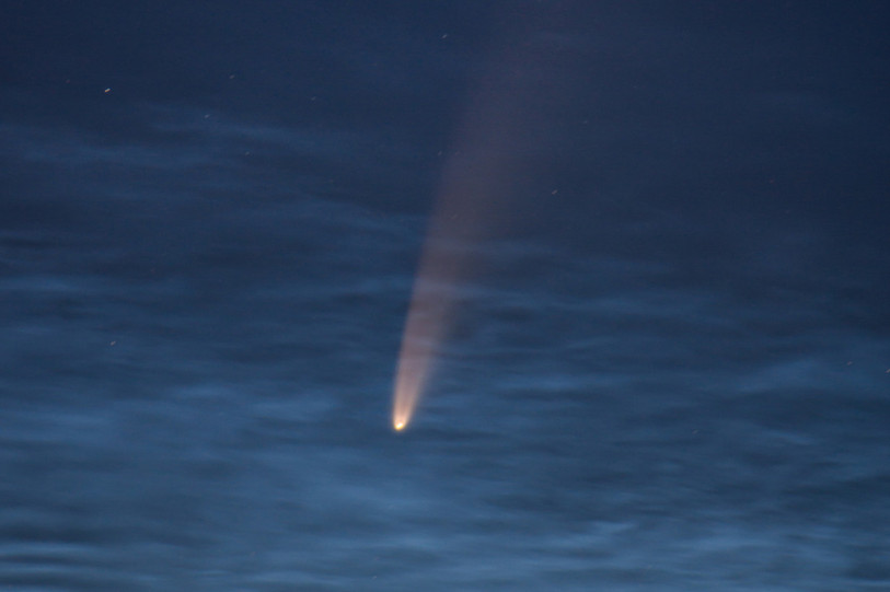 NEOWISE est visible à l’œil nu jusqu’à la fin du mois. Sa prochaine apparition devrait se faire dans 6800 ans. (Photo : Antoine Gobat)