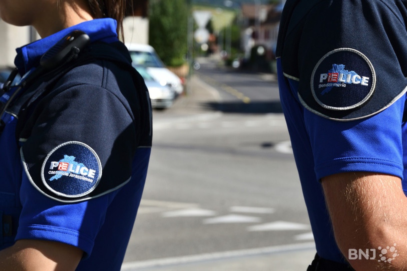 La police cantonale jurassienne est intervenue à la suite d'un accident à Saignelégier (Photo : Georges Henz)