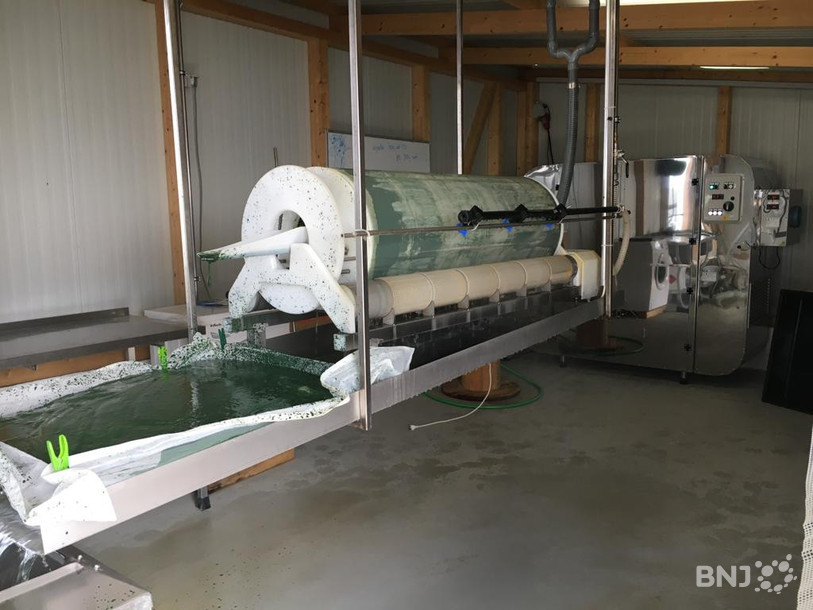 La spiruline est extraite de son milieu naturel.