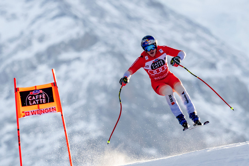 Marco Odermatt se présente à nouveau comme le favori des épreuves de vitesse. (Photo : Keystone / Jean-Christophe Bott)