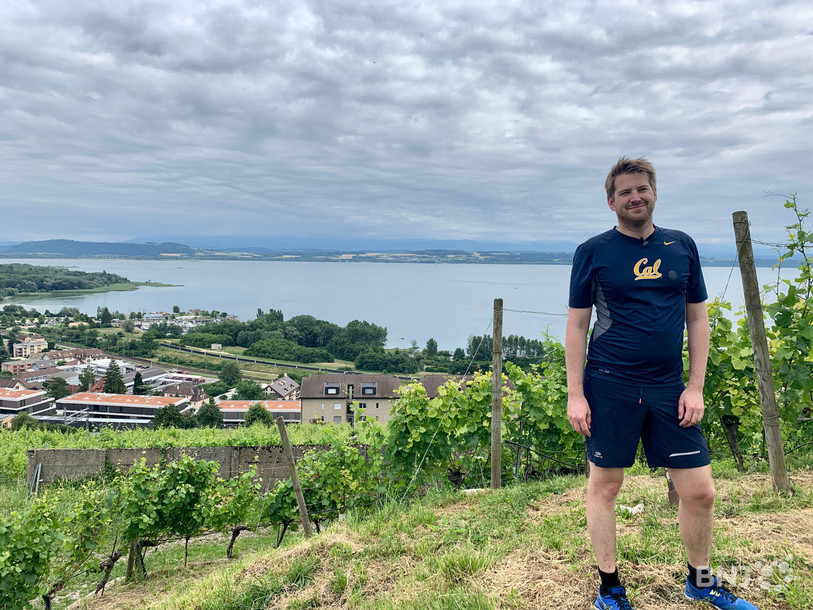 Baptiste Hurni sur les hauteurs de Hauterive. 