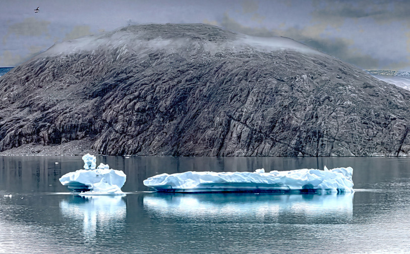 Le photographe alerte sur la fonte des icebergs. (Photo : Gilles Elbhar.)