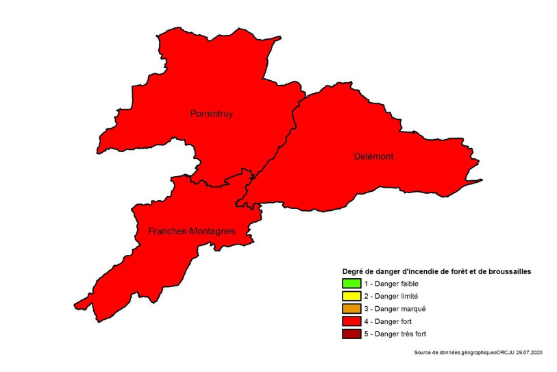Le risque d'incendie est important dans le Jura (image: canton du Jura).