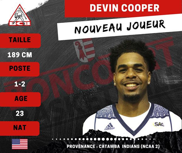 Davin Cooper est le troisième joueur étranger du BC Boncourt. (image: Facebook BCB)