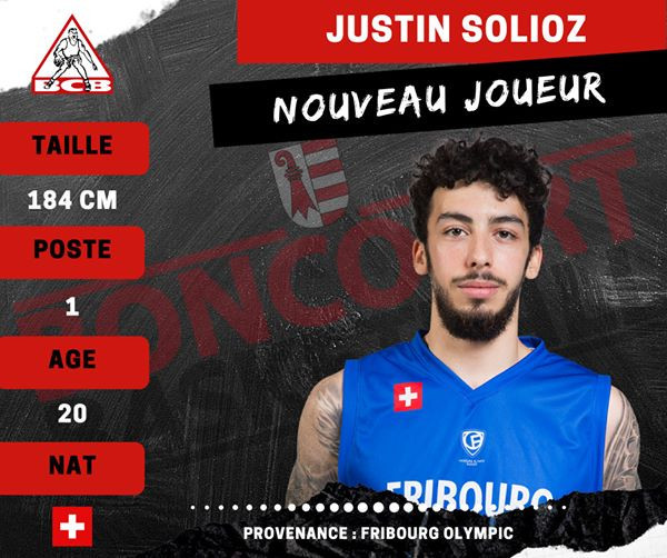 Justin Solioz arrive au BCB (Photo : BC Boncourt)