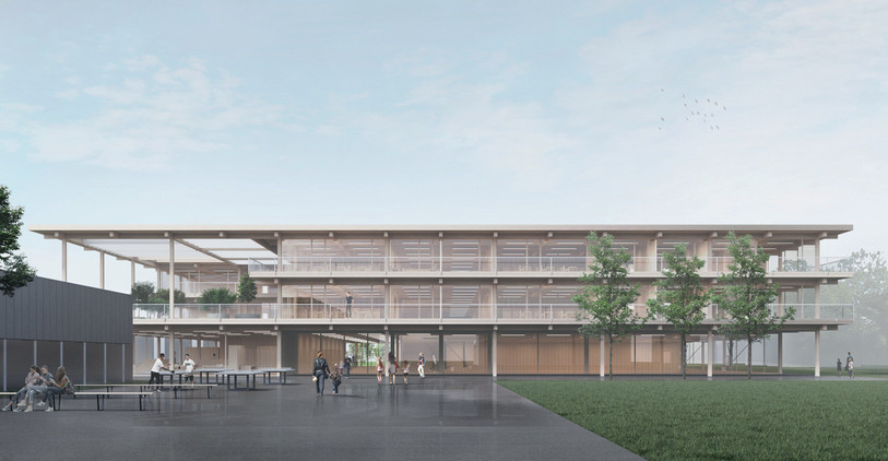 Le nouveau bâtiment de l'École de la Champagne devrait voir le jour en 2025. (Photo: Ville de Bienne)
