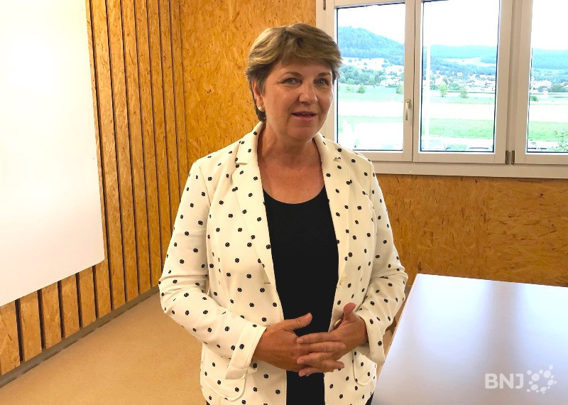 La conseillère fédérale PDC Viola Amherd a fait le déplacement de Glovelier vendredi soir.