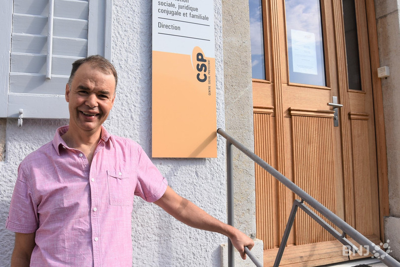 Adriano Angiolini devant le CSP de Moutier.