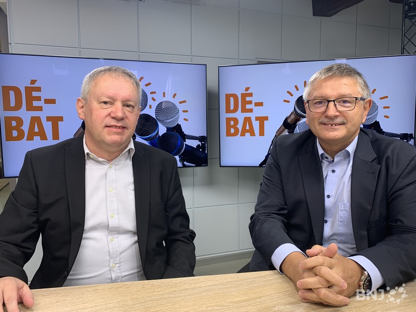 Pierre-Alain Fridez, conseiller national socialiste jurassion et Charles Juillard, vice-président du PDC suisse et conseiller aux États jurassien.