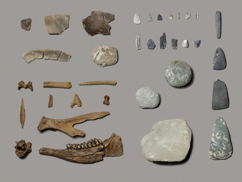 Exemples d'objets découverts sur le site. (Photo : Service archéologique du canton de Berne)