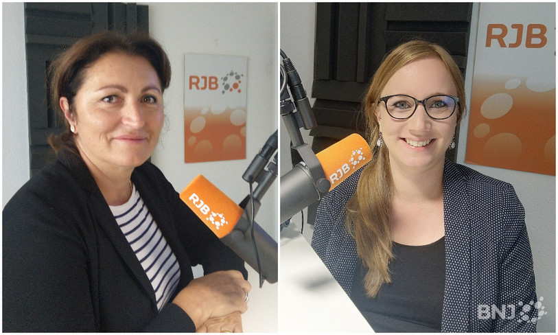 Glenda Gonzalez Bassi et Lena Frank (de gauche à droite) sont venues présenter la liste « Bienne solidaire – die rot-grüne Kraft ». 