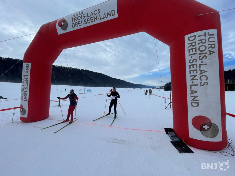 L'arche d'arrivée du Tour de Sagnard 2026, à la Corbatière.