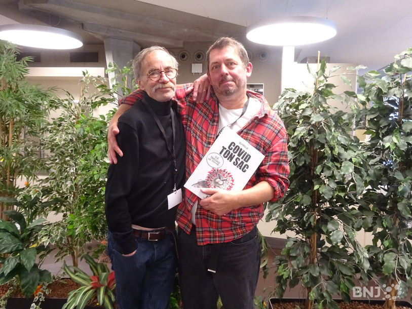 Barrigue et Nicolas Sjöstedt sont allés rencontrer les résidents du home des Lovières à Tramelan vendredi.