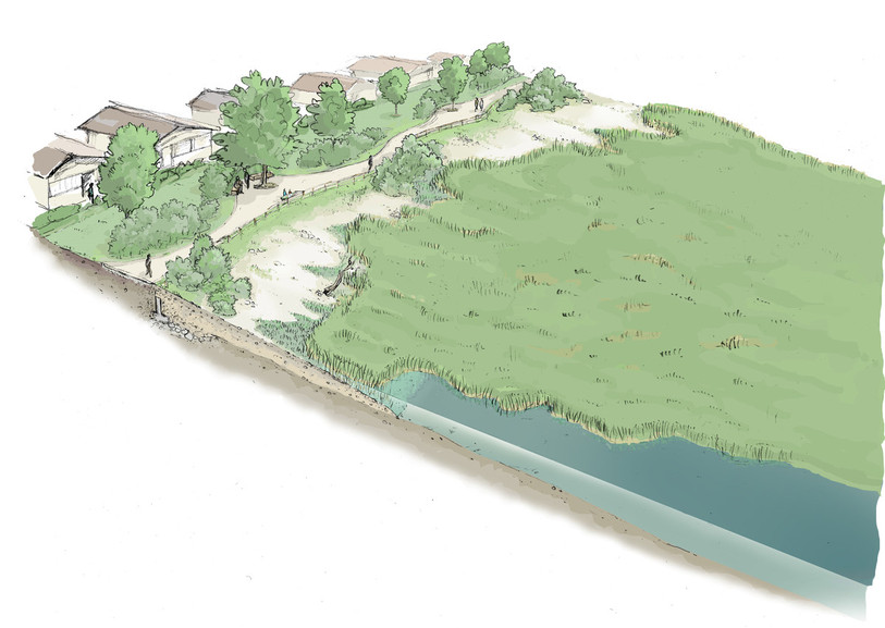 Le futur visage de la baie de La Tène. (Illustration: Commune de Laténa)