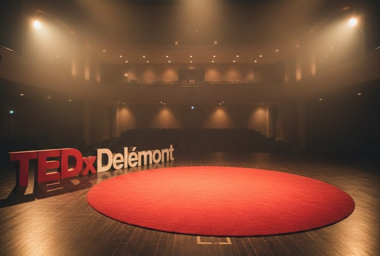 Huit conférenciers participeront au premier TEDxDelémont le 23 avril. (Photo générée par IA : TEDxDelémont).