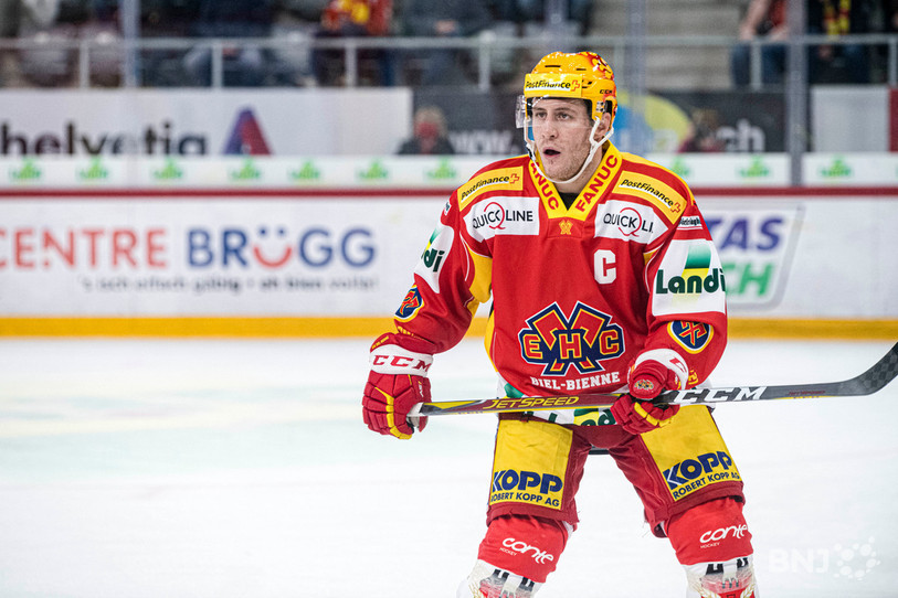 Le capitaine Kevin Fey reste au HC Bienne jusqu'en 2025. (Photo : Jonathan Vallat).