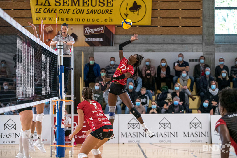 Ivonne Montano (ici à l'attaque) va recevoir l'appui de sa compatriote Maria Marin la saison prochaine dans les rangs du Volleyball Franches-Montagnes (photo : Jonathan Vallat).