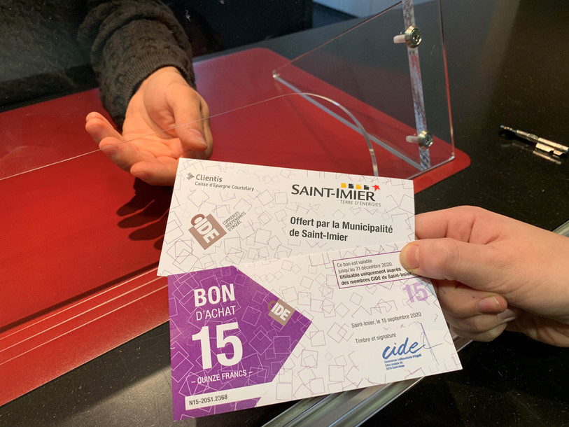 Les bons ont été envoyés ces jours aux citoyens de St-Imier. (Photo: municipalité de St-Imier)