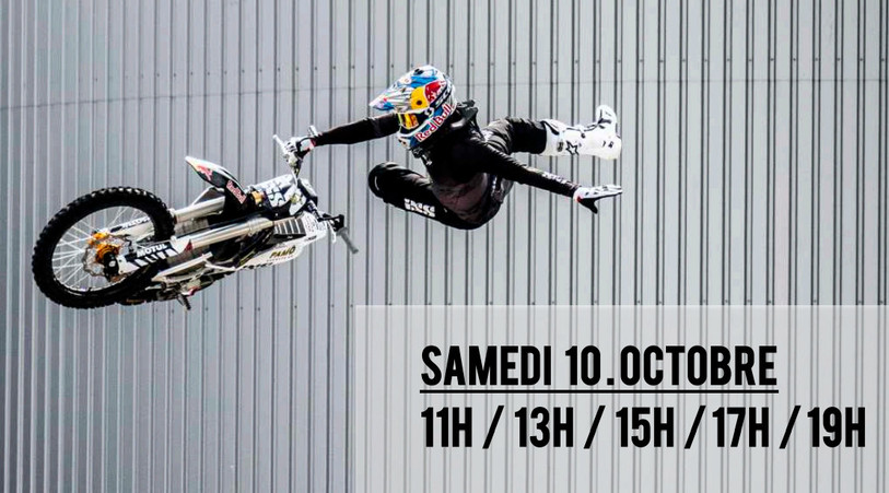 Mat Rebeaud, Sylvan Masson et Ronny Showman proposeront un show freestyle de motocross 100% électrique samedi à Boncourt. (photo: Racl'Ajoie)
