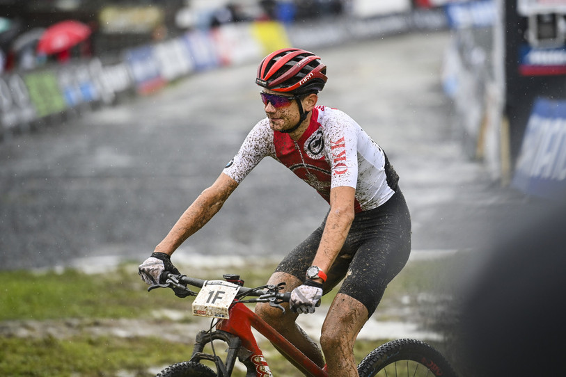 Le Neuchâtelois Alexandre Balmer durant les championnats du monde 2020 de Leogang, Autriche (photo : KEYSTONE/Gian Ehrenzeller).