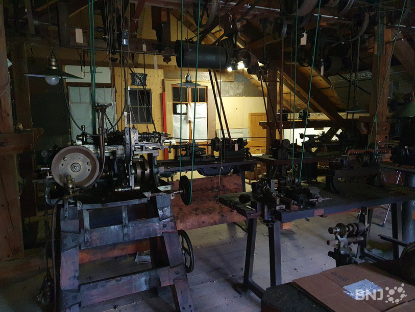 L’atelier de Léopold Bourquin, ici aux Mines d’asphalte de Travers, avant sa mise en carton.