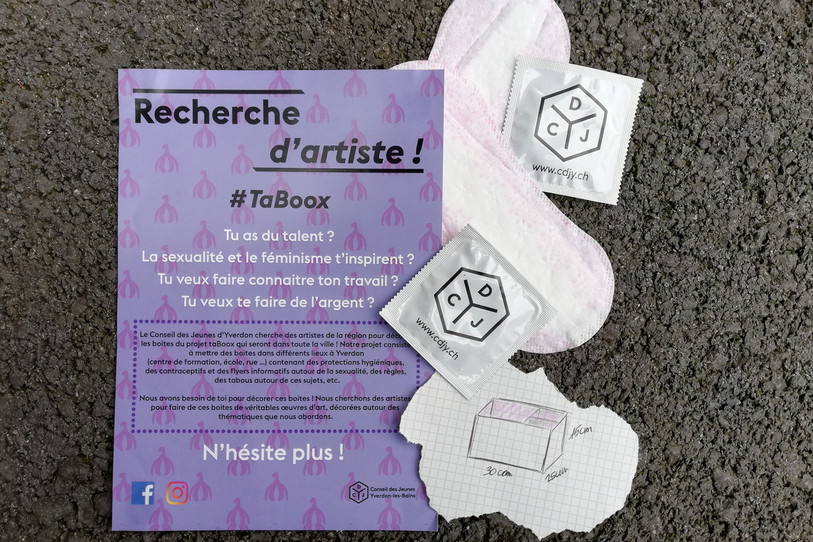 Les boîtes comporteront des protections hygiéniques, des préservatifs et des brochures d'information. (photo : CDJY)